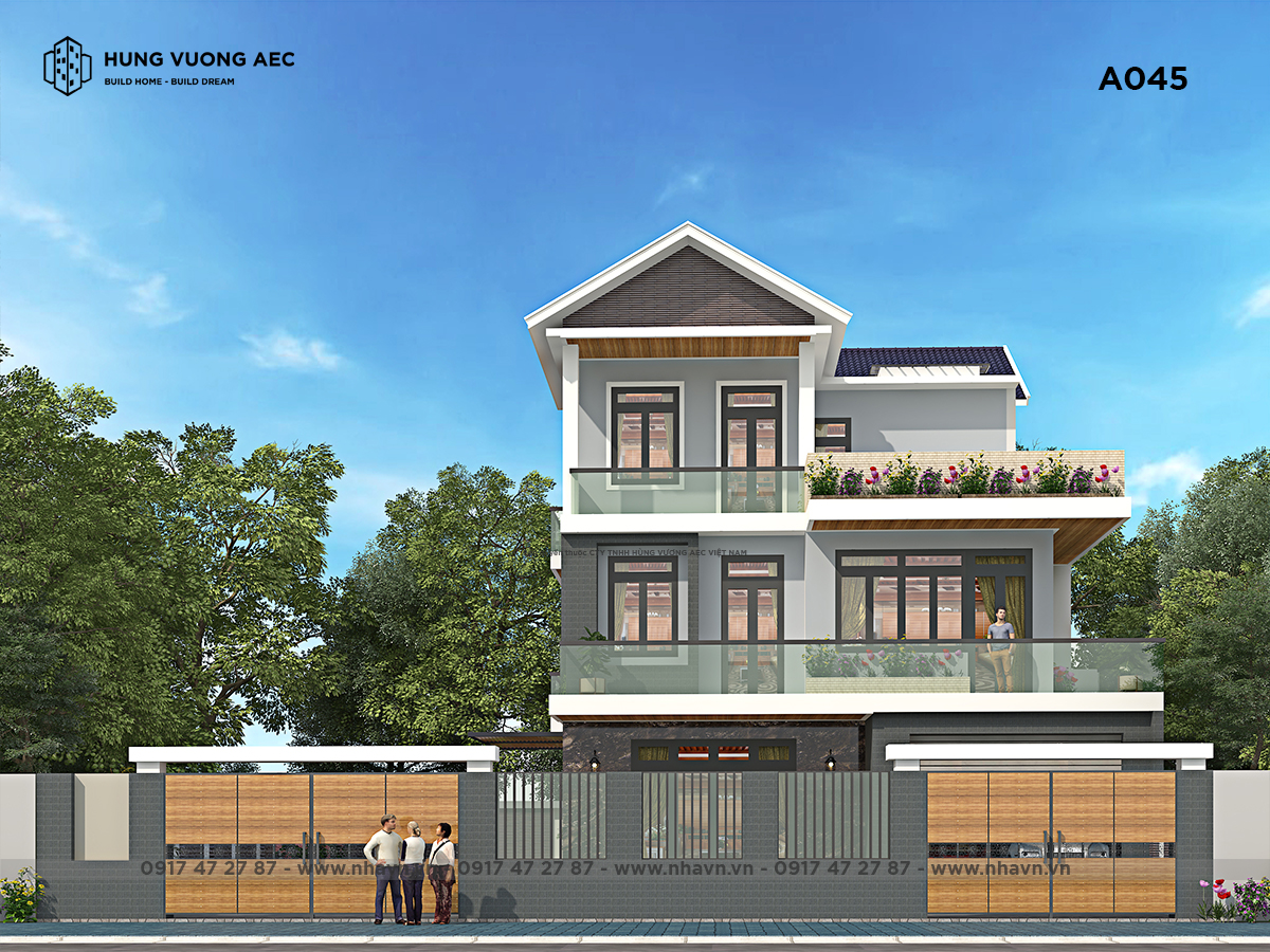 Thiết kế nhà đẹp 3 tầng mái Thái hiện đại NP170 | homify