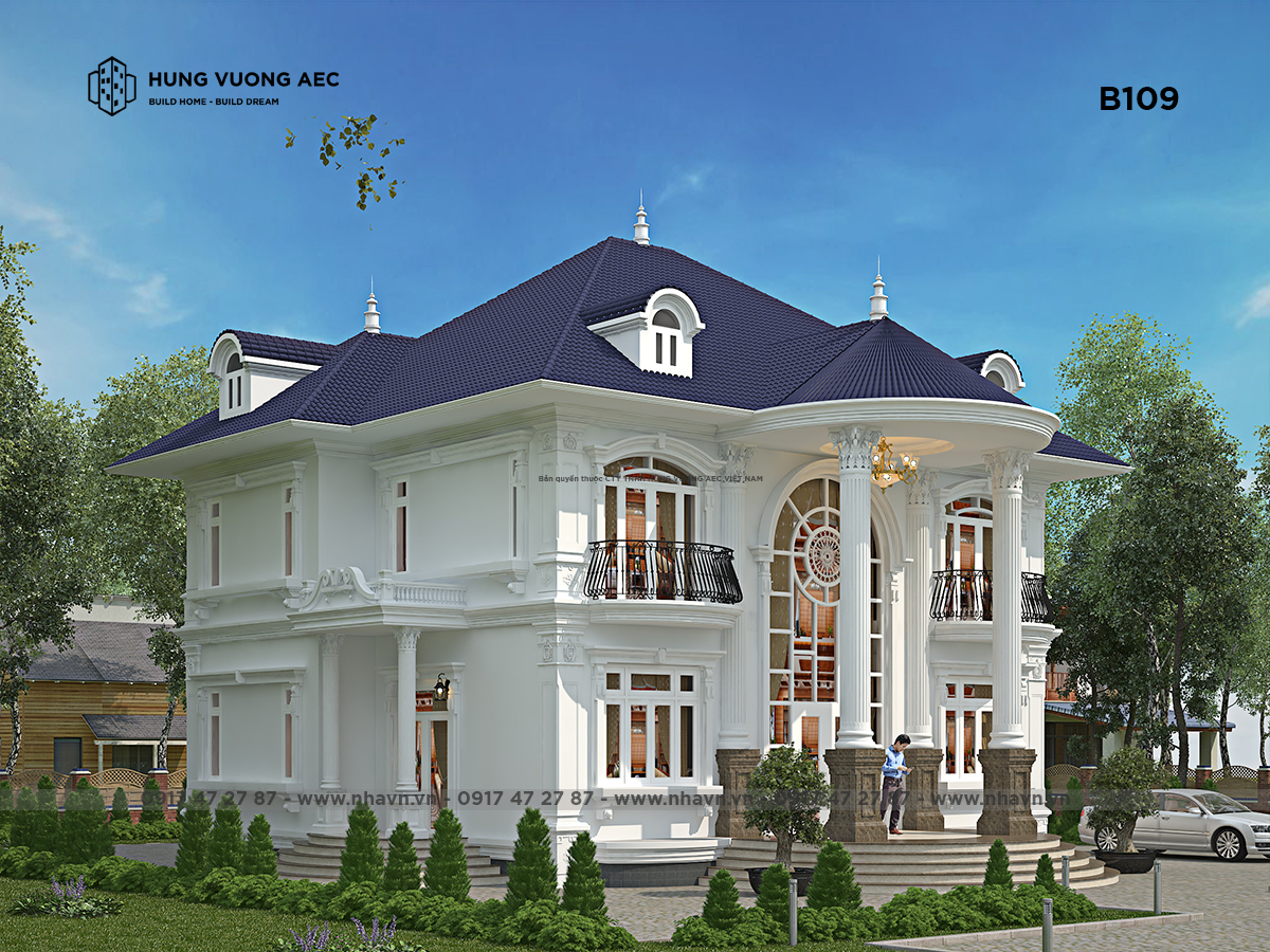 Thiết kế biệt thự tân cổ điển 3 tầng 15x10m tại Ninh Bình
