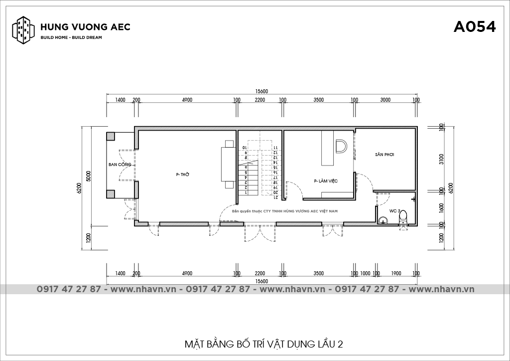 Mẫu nhà 2 tầng 3 phòng ngủ 5x15m 2023