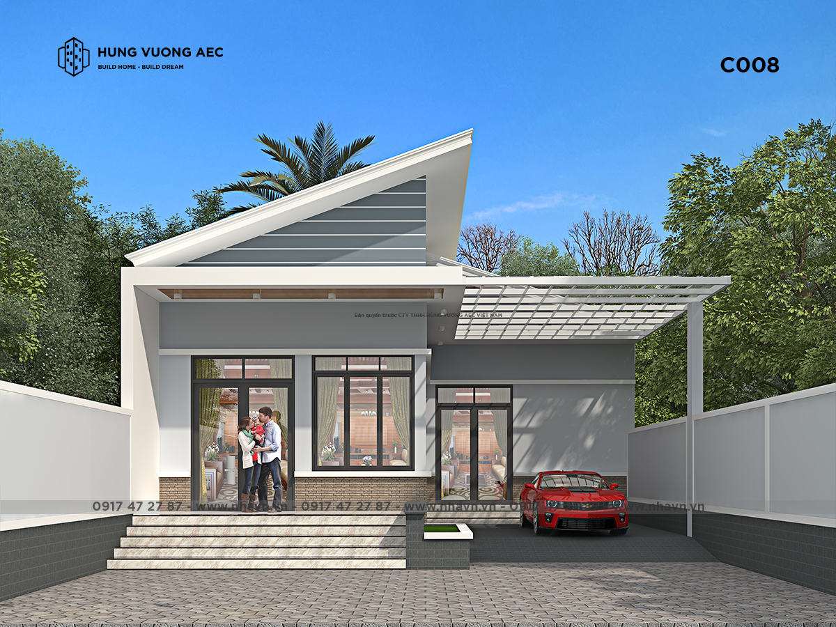 Kinh nghiệm thiết kế mẫu nhà cấp 4 mái lệch 3 phòng ngủ siêu đẹp  Kiến  trúc Angcovat