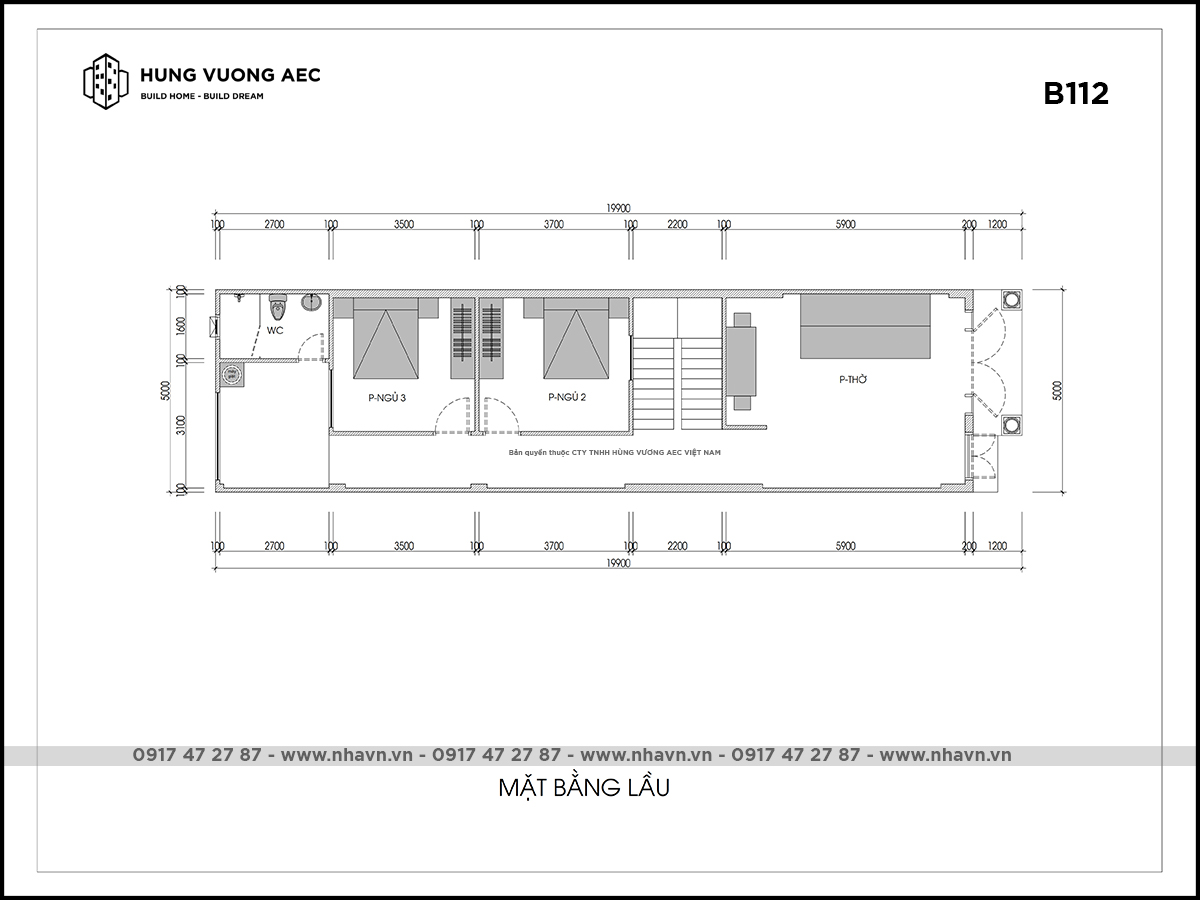 Thiết kế nhà ống 1 tầng 5x25m 3 phòng ngủ đẹp - Wedo
