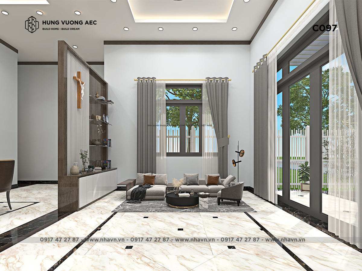 Mẫu thiết kế nội thất nhà cấp 4 phong cách hiện đại - GKHOME.VN